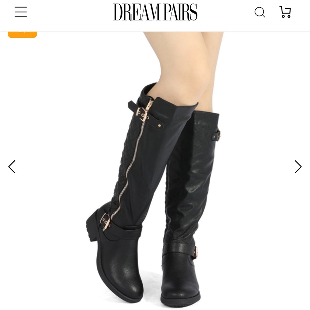Woman’s Black Knee High Boots by DreamParis Size 9 Brand New in Box